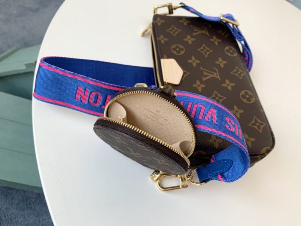 LV Multi Pochette Replica - Green, Pink & Blue Accessory Bag - Image 17