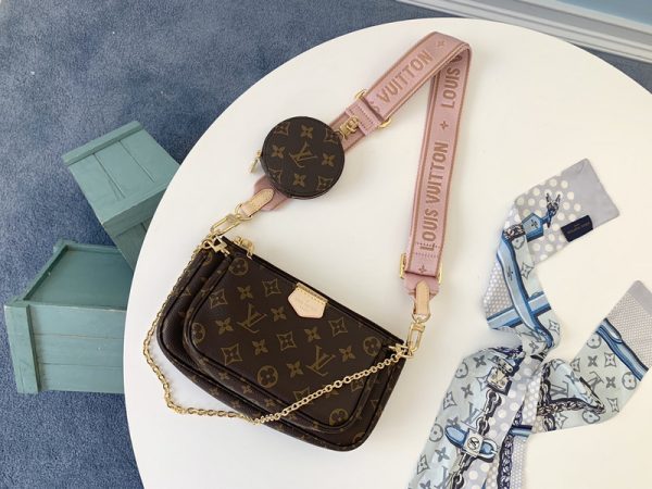 LV Multi Pochette Replica - Green, Pink & Blue Accessory Bag - Image 11