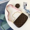 Best Replicas Bags - LV Multi Pochette Replica - Green, Pink & Blue Accessory Bag Shop For Best Louis Vuitton LV Replica Bags With Cheap Price