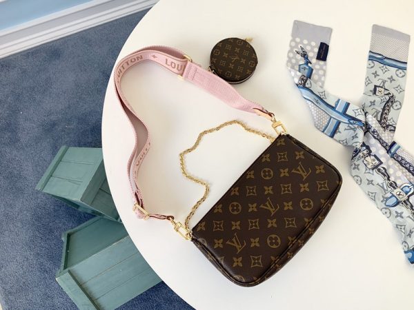 LV Multi Pochette Replica - Green, Pink & Blue Accessory Bag - Image 12