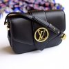 Best Replicas Bags - Replica LV Pont 9 M55948 Black Leather Crossbody Bag Shop For Best Louis Vuitton LV Replica Bags With Cheap Price