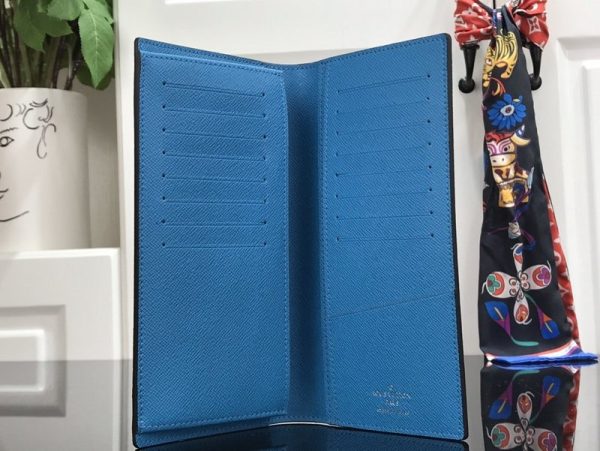 Replica LV Brazza Wallet - Blue Monogram Design - Image 4