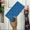 Best Replicas Bags - Replica LV Brazza Wallet - Blue Monogram Design Shop For Best Louis Vuitton LV Replica Bags With Cheap Price