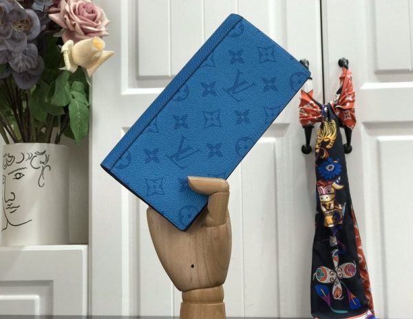 Replica LV Brazza Wallet - Blue Monogram Design