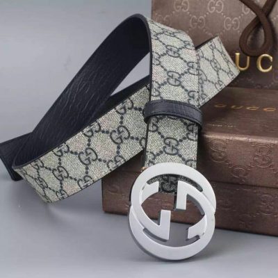 Replica Gucci Belt 38mm Silver Buckle – Style & Elegance