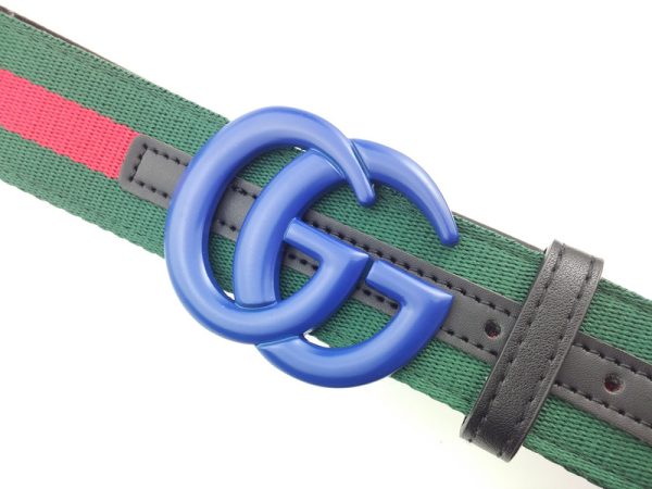 Replica Gucci G320-75 Blue Leather Belt, 38mm Width - Image 4