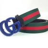 Best Replicas Bags - Replica Gucci G320-75 Blue Leather Belt, 38mm Width Shop For Best Louis Vuitton LV Replica Bags With Cheap Price