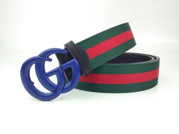Replica Gucci G320-75 Blue Leather Belt, 38mm Width - Image 2