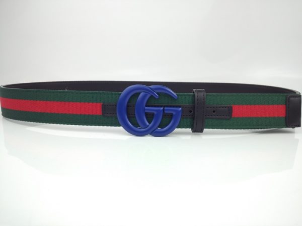 Replica Gucci G320-75 Blue Leather Belt, 38mm Width - Image 3