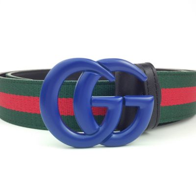 Replica Gucci G320-75 Blue Leather Belt, 38mm Width