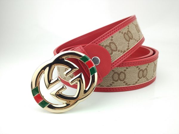 Replica Gucci G299-75 Red 38mm Leather Belt - Image 2