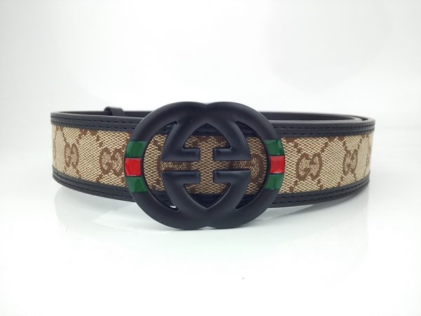 Replica Gucci Belt G296-75 38mm Black & Gold Buckle
