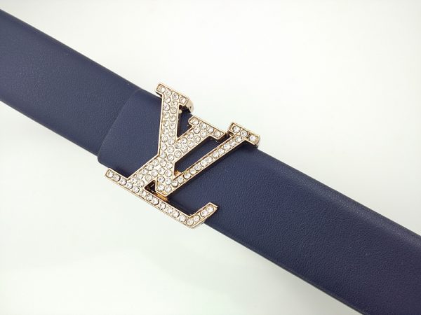 Replica Louis Vuitton L187-75 25mm Blue Belt - Image 3