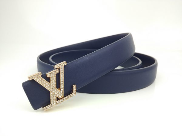Replica Louis Vuitton L187-75 25mm Blue Belt - Image 2
