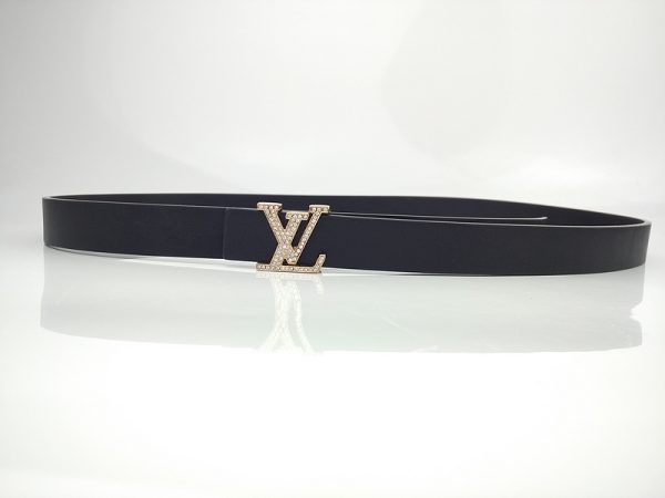 Replica LV L188-75 25mm Black Leather Belt