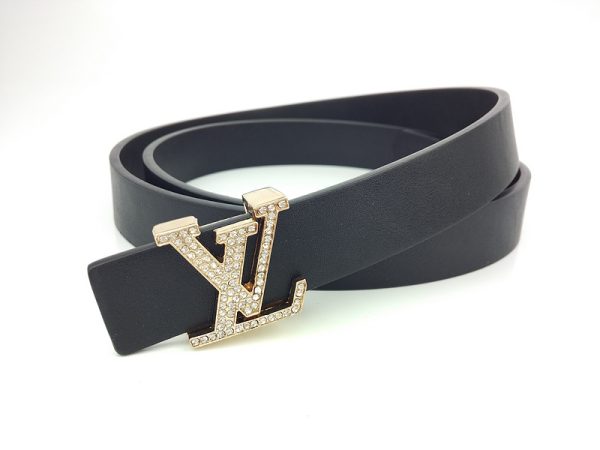 Replica LV L188-75 25mm Black Leather Belt - Image 2