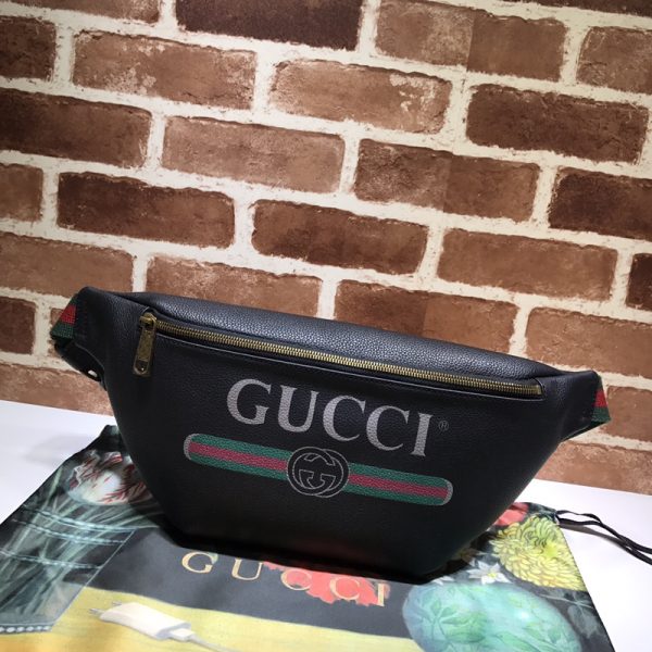 Replica Gucci Leather Belt Bag in Black/White - Stylish & Functional