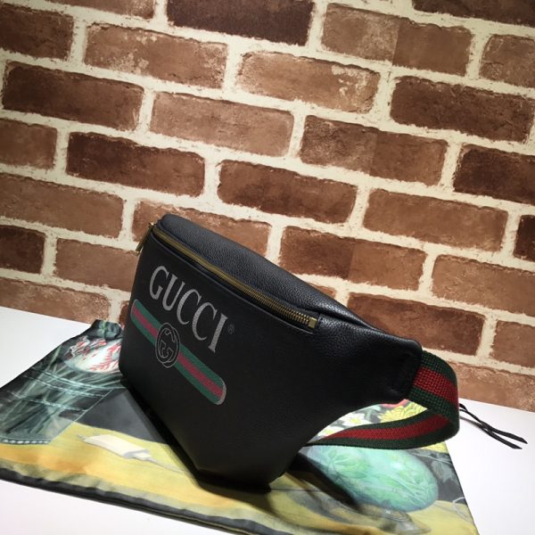 Replica Gucci Leather Belt Bag in Black/White - Stylish & Functional - Image 4