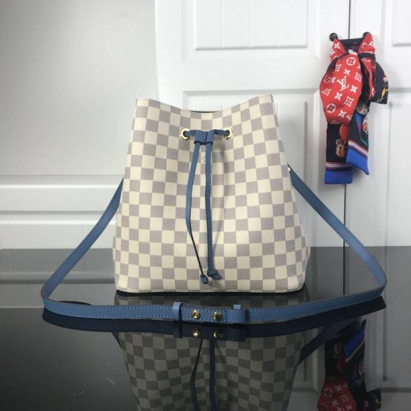 Replica Louis Vuitton Neonoe MM White Plaid Handbag M44022 - Image 4