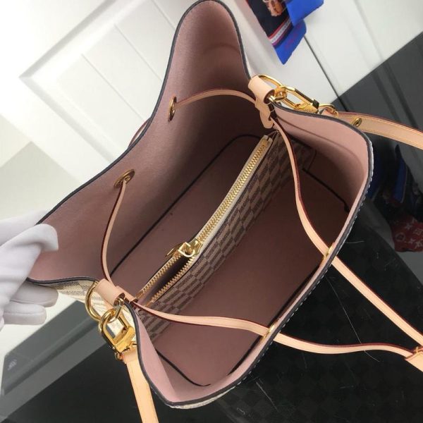Replica Louis Vuitton Neonoe MM White Plaid Handbag M44022 - Image 5