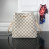 Best Replicas Bags - Replica Louis Vuitton Neonoe MM White Plaid Handbag M44022 Shop For Best Louis Vuitton LV Replica Bags With Cheap Price