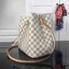 Best Replicas Bags - Replica Louis Vuitton Neonoe MM White Plaid Handbag M44022 Shop For Best Louis Vuitton LV Replica Bags With Cheap Price