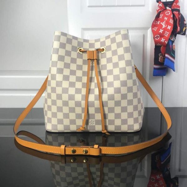 Replica Louis Vuitton Neonoe MM White Plaid Handbag M44022 - Image 17