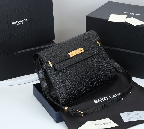 Replica YSL Manhattan Crocodile-Embossed Leather Shoulder Bag - Image 2