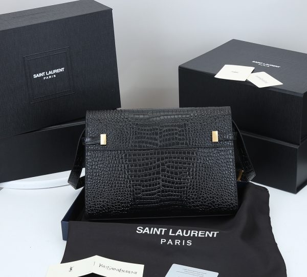 Replica YSL Manhattan Crocodile-Embossed Leather Shoulder Bag - Image 3