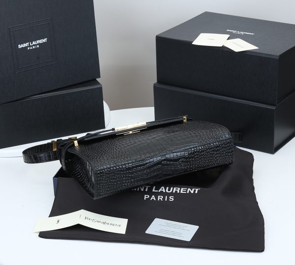 Replica YSL Manhattan Crocodile-Embossed Leather Shoulder Bag - Image 6