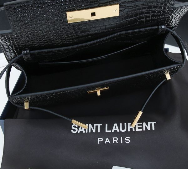 Replica YSL Manhattan Crocodile-Embossed Leather Shoulder Bag - Image 9