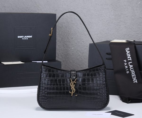 2024 YSL Le 5 à 7 Hobo Crocodile-Embossed Leather Replica