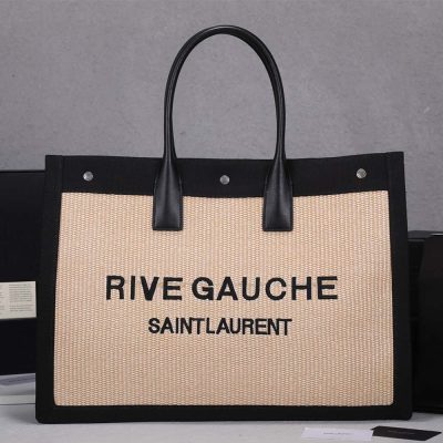 Replica YSL Rive Gauche Linen & Leather Tote Bag 2149