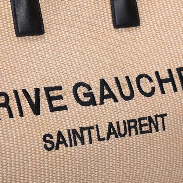 Replica YSL Rive Gauche Linen & Leather Tote Bag 2149 - Image 8