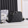 Best Replicas Bags - Replica Dior Black CD Diamond Canvas Messenger Pouch Shop For Best Louis Vuitton LV Replica Bags With Cheap Price