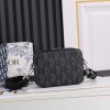 Best Replicas Bags - Replica Dior Black CD Diamond Canvas Messenger Pouch Shop For Best Louis Vuitton LV Replica Bags With Cheap Price