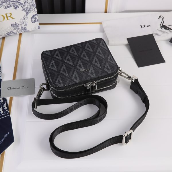 Replica Dior Black CD Diamond Canvas Messenger Pouch - Image 4