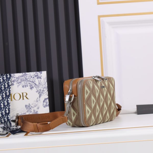 Dior Replica Messenger Pouch – Stylish Brown & Gray Design - Image 3