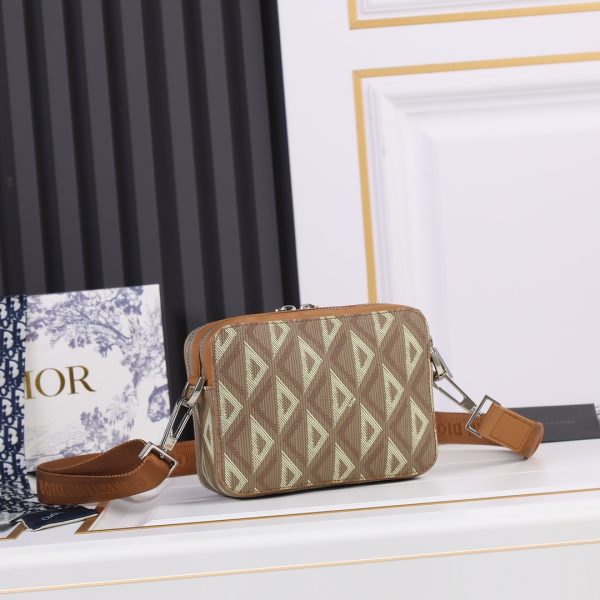 Dior Replica Messenger Pouch – Stylish Brown & Gray Design - Image 4