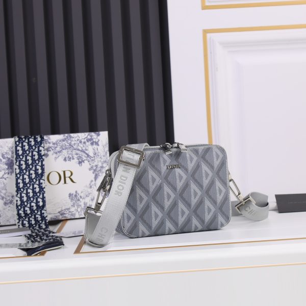 Dior Replica Messenger Pouch – Stylish Brown & Gray Design - Image 7