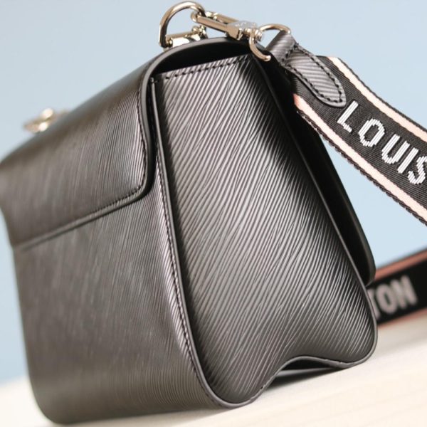 Louis Vuitton Twist MM Replica in Black, White & Pink - Image 5