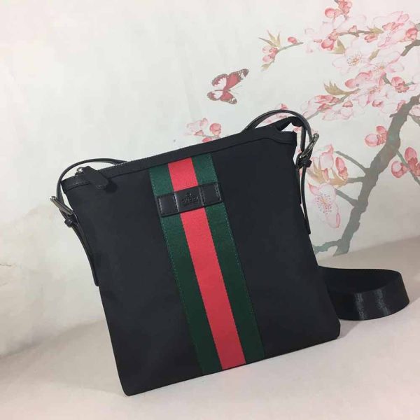 Replica Gucci Shoulder Crossbody Bag Black/Grey 387111 - Image 11