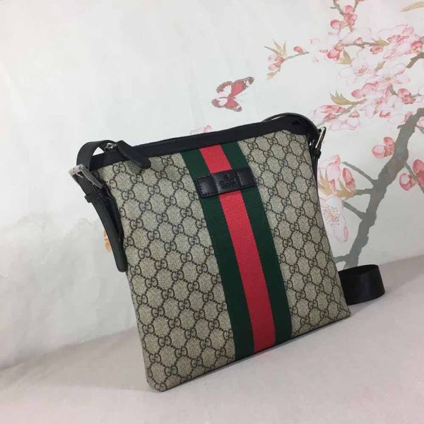 Replica Gucci Shoulder Crossbody Bag Black/Grey 387111 - Image 2