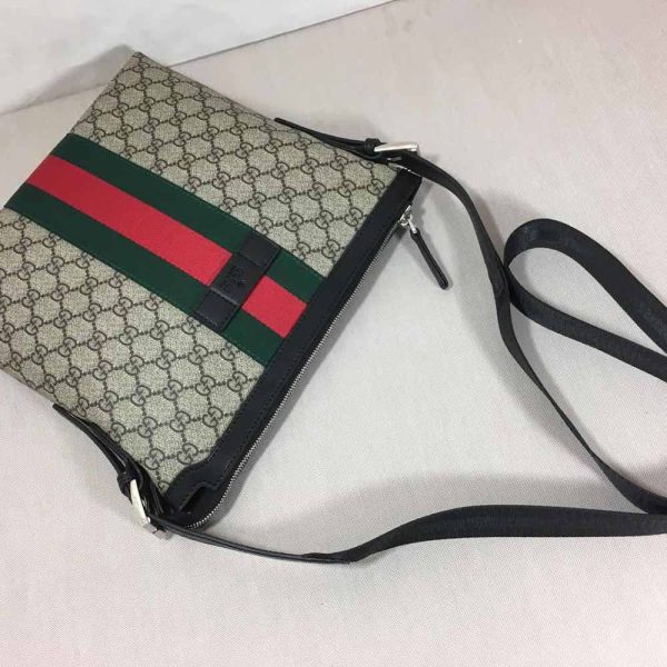 Replica Gucci Shoulder Crossbody Bag Black/Grey 387111 - Image 9