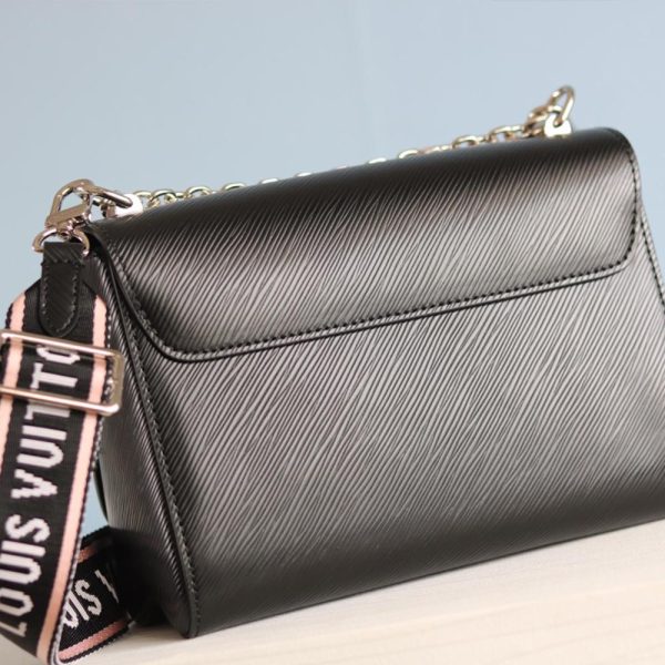 Louis Vuitton Twist MM Replica in Black, White & Pink - Image 6