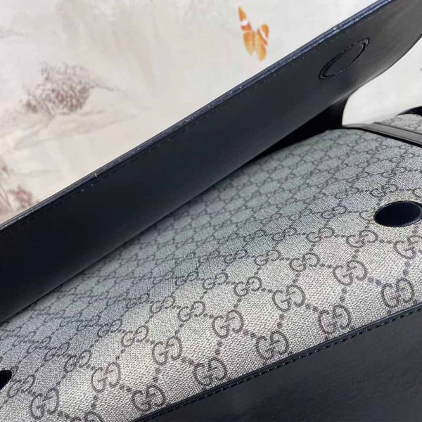 Replica Gucci GG Supreme Diaper Bag - Grey/Black 495909 - Image 5