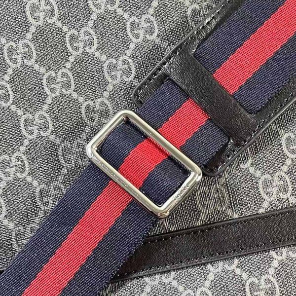 Replica Gucci GG Supreme Diaper Bag - Grey/Black 495909 - Image 12