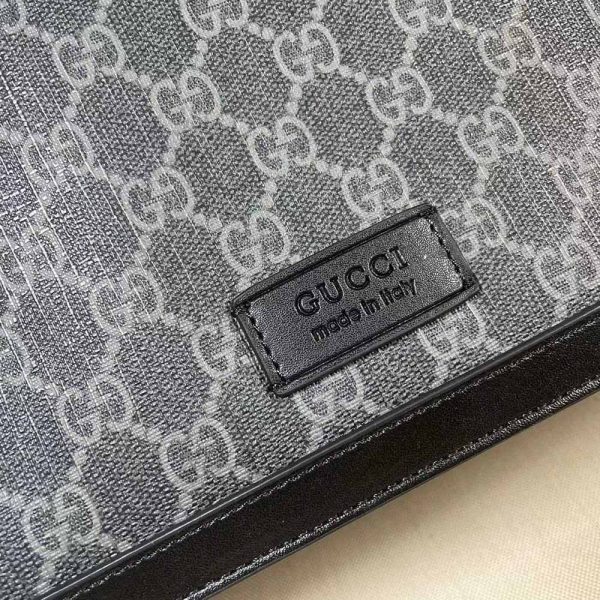 Replica Gucci GG Supreme Diaper Bag - Grey/Black 495909 - Image 13