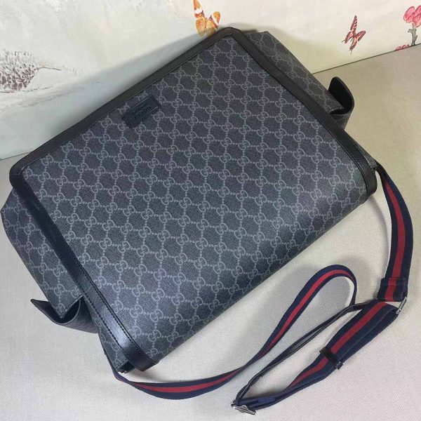 Replica Gucci GG Supreme Diaper Bag - Grey/Black 495909 - Image 14
