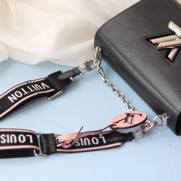Louis Vuitton Twist MM Replica in Black, White & Pink - Image 7